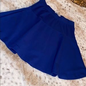 Blue, high waisted skater skirt